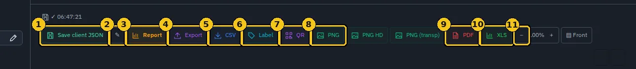 Rack toolbar.