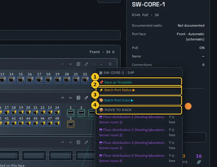 Device options (SW-CORE-1).