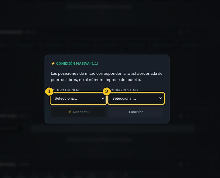 Conexión masiva 1:1.